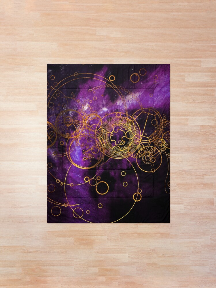 Alternate view of Time Lord Writing (purple) Comforter