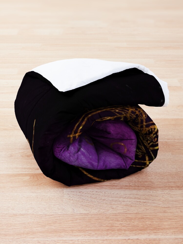 Alternate view of Time Lord Writing (purple) Comforter