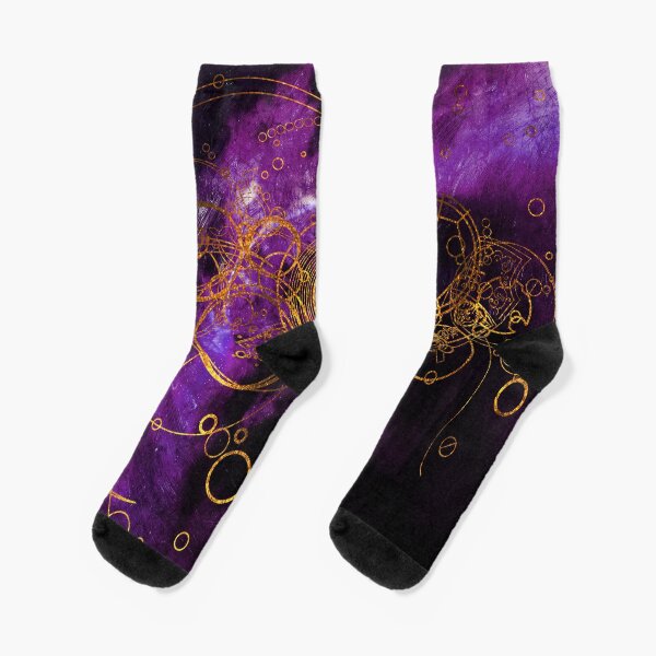 Time Lord Writing (purple) Socks