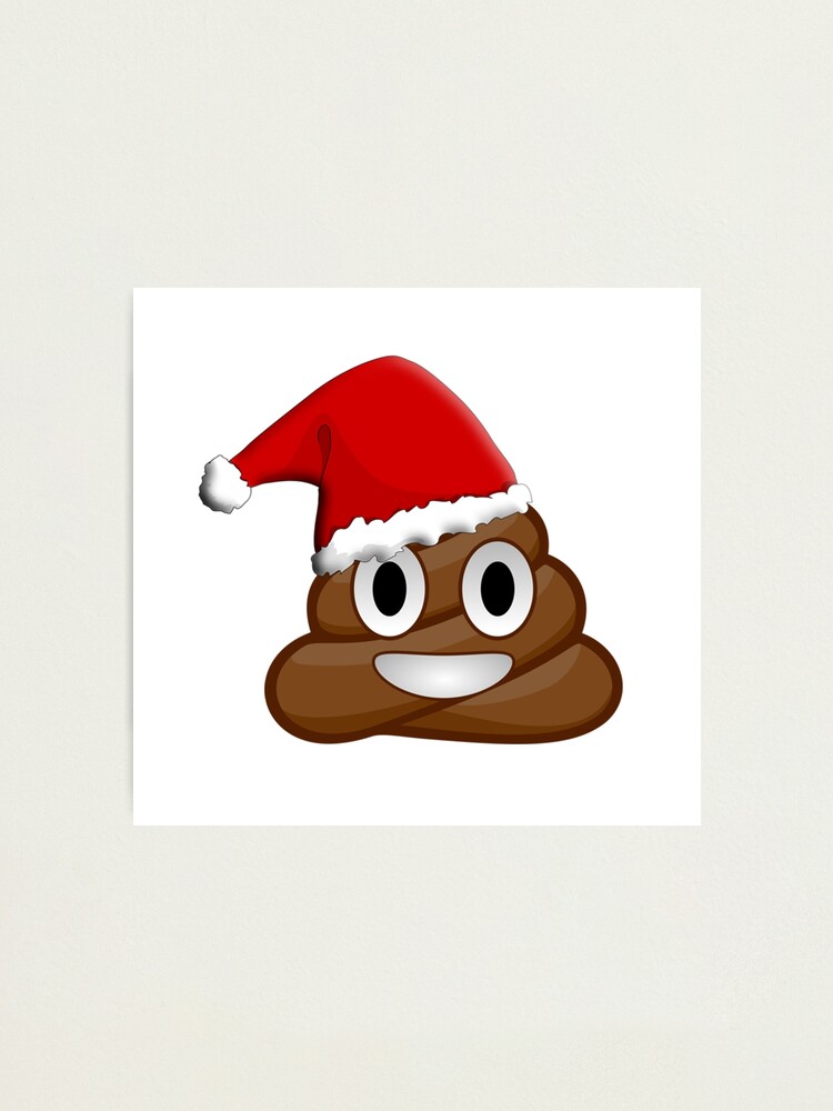 Christmas poop emoji Photographic Print