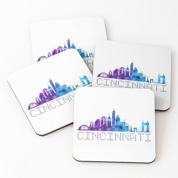 Item preview, Cincinnati Skyline Letters Purple and Blue (Lighter: Works on Black) designed and sold by Olivia Ossege.