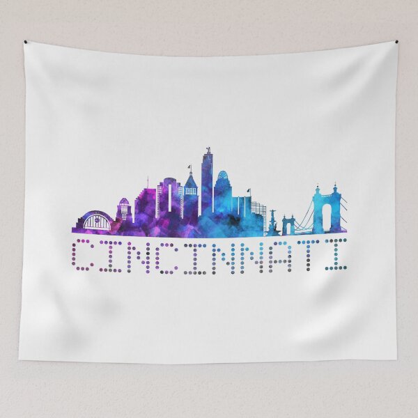 Item preview, Cincinnati Skyline Letters Purple and Blue (Lighter: Works on Black) designed and sold by Olivia Ossege.