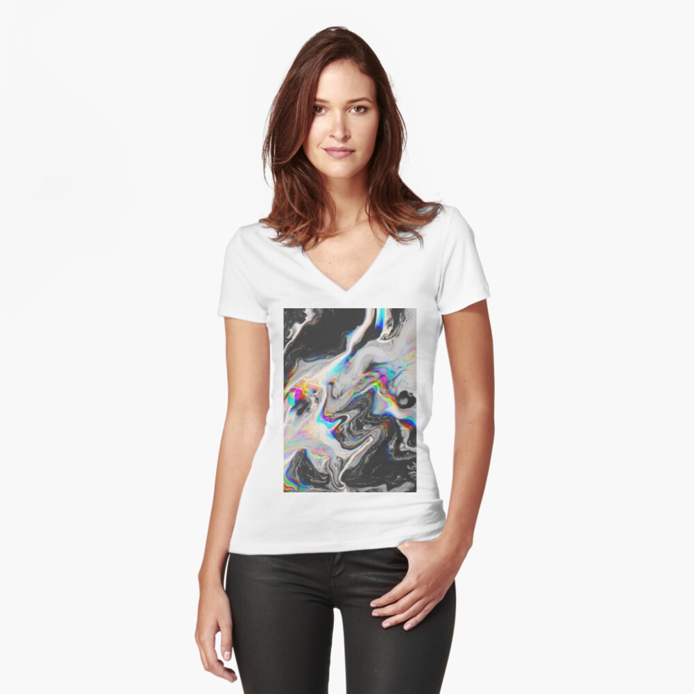 CONFUSION IN HER EYES THAT SAYS IT ALL Fitted V-Neck T-Shirt