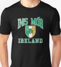 Inis Mor, Ireland with Shamrock Unisex T-Shirt