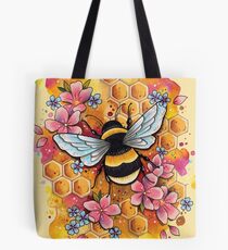 Bumble Bee watercolor design Tote Bag