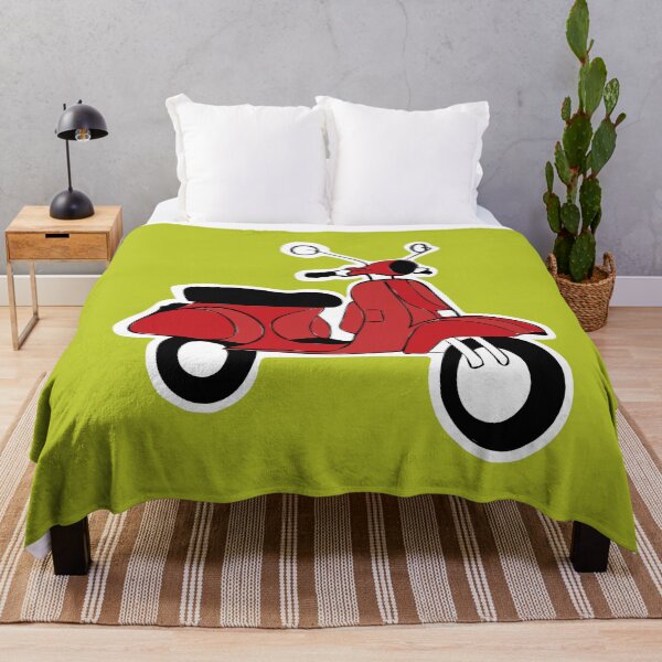 Item preview, red Italian scooter on green background designed and sold by Vgdesign4.
