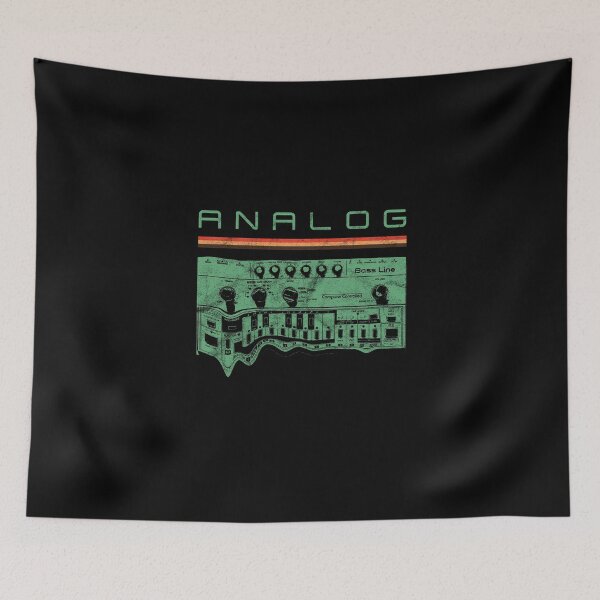 Item preview, Analog Vintage Bass Synthesizer Retro Studio Gear Nerd design designed and sold by A-Fashion.