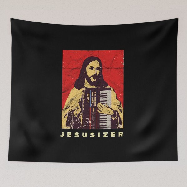 Item preview, Vintage Jesus Synthesizer Holy Synth Nerd God Studio design designed and sold by A-Fashion.