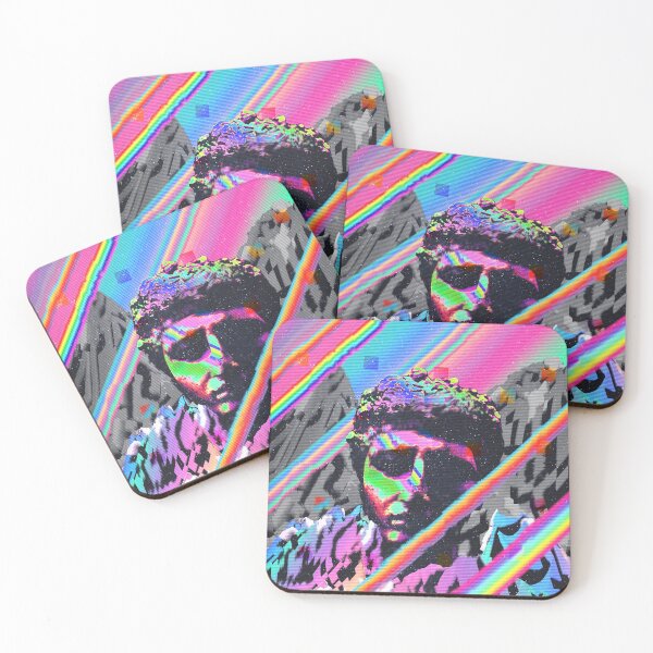 Item preview, Colourful vaporwave portrait artwork designed and sold by sharpecanary.