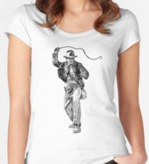 Indiana Jones Hand-drawing Women's Fitted Scoop T-Shirt