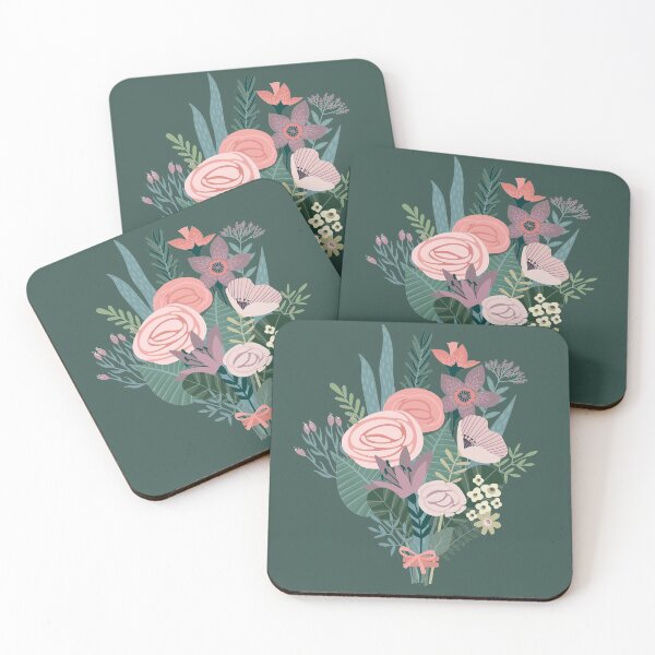 Item preview, Plant Lady Floral Pink Mint Bouquet Pastel Botanical Love designed and sold by ClassicalHollow.
