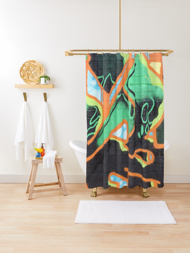 Graffiti Lime Green Orange Yellow And Black Masculine Abstract