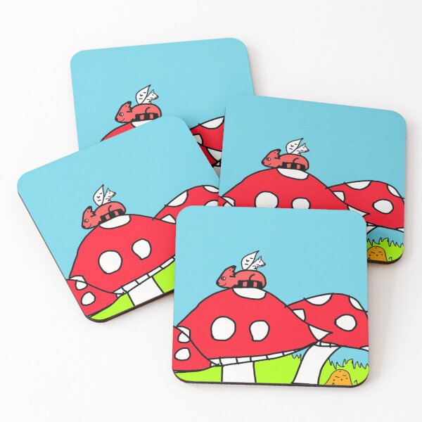 Item preview, Red Panda Fairy & Ladybug Mushrooms designed and sold by NicoletteArt.