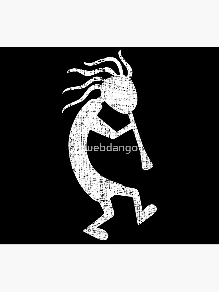 "Kokopelli Flute Player Distressed Fertility & Trickster God" Poster