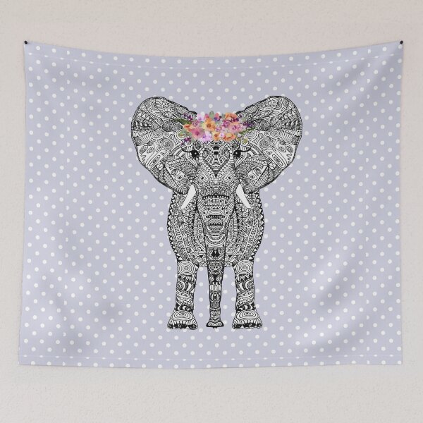 Item preview, FLOWERGIRL ELEPHANT LAVENDER DOTS BY Monika Strigel designed and sold by SunlightStudios.