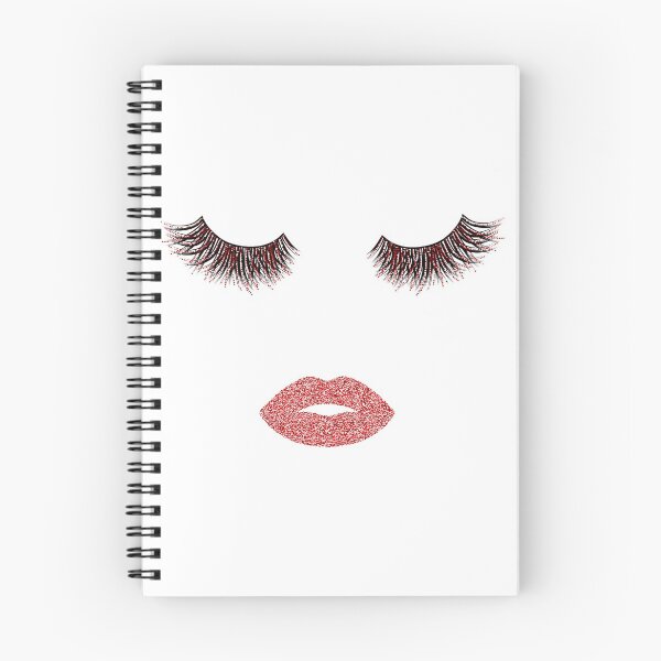 Item preview, Lashes and lips with red glitter designed and sold by sashica.