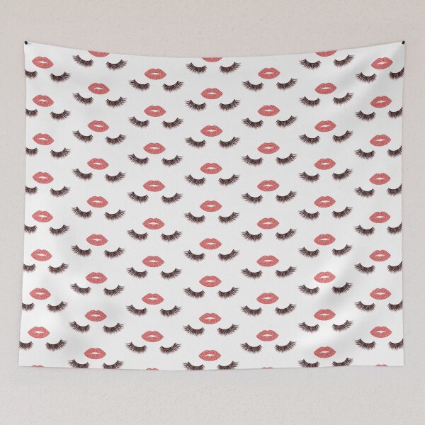 Item preview, Lashes and lips with red glitter designed and sold by sashica.