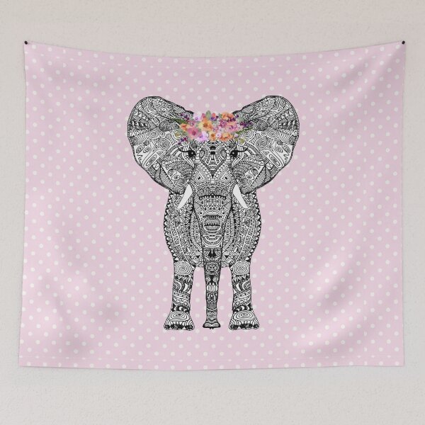 Item preview, FLOWERGIRL ELEPHANT PINK DOTS BY Monika Strigel designed and sold by SunlightStudios.