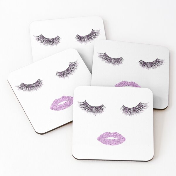 Item preview,  Lashes and lips with purple glitter designed and sold by sashica.