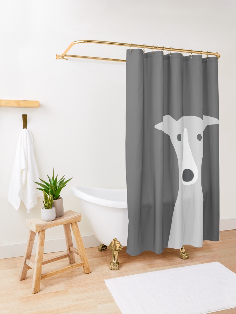 Alternate view of Greyhound | Italian Greyhound | Cute Whippet Dog Shower Curtain