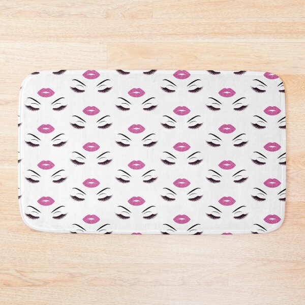 Item preview, Lashes and lips with dark pink glitter designed and sold by sashica.