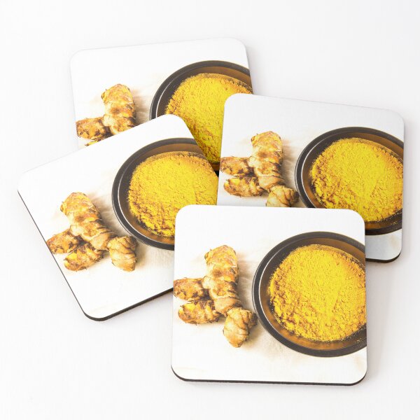 Item preview, Turmeric root with bowl of powder on white  designed and sold by Andy Chisholm.