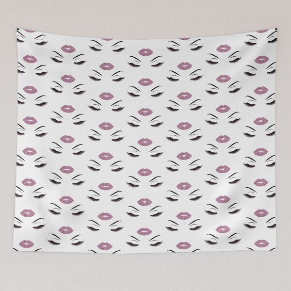 Item preview, Lashes and lips with burgundy glitter designed and sold by sashica.
