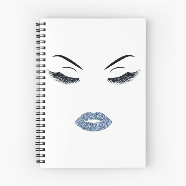 Item preview, Lashes and lips with dark blue glitter designed and sold by sashica.