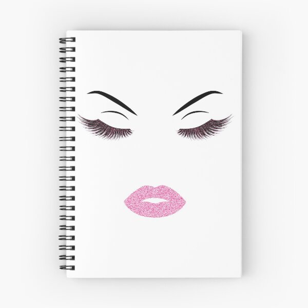 Item preview, Lashes and lips with light pink glitter designed and sold by sashica.