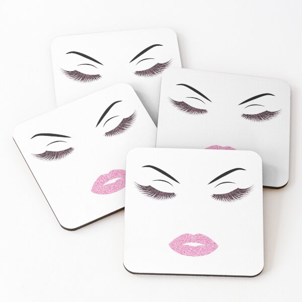 Item preview, Lashes and lips with light pink glitter designed and sold by sashica.