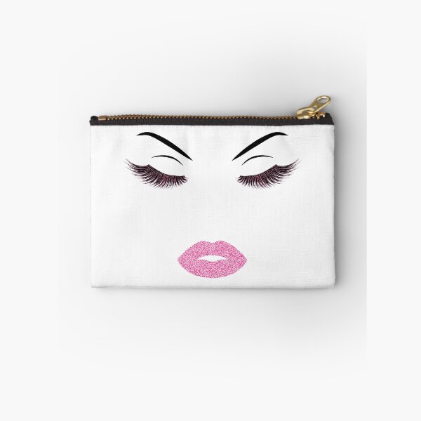 Item preview, Lashes and lips with light pink glitter designed and sold by sashica.