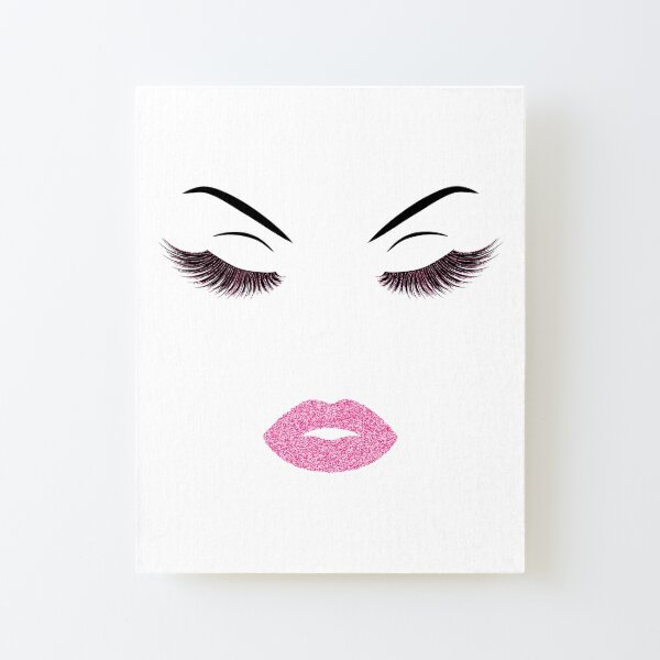 Pink Glitter Lips Art Board Print for Sale by twin-designs