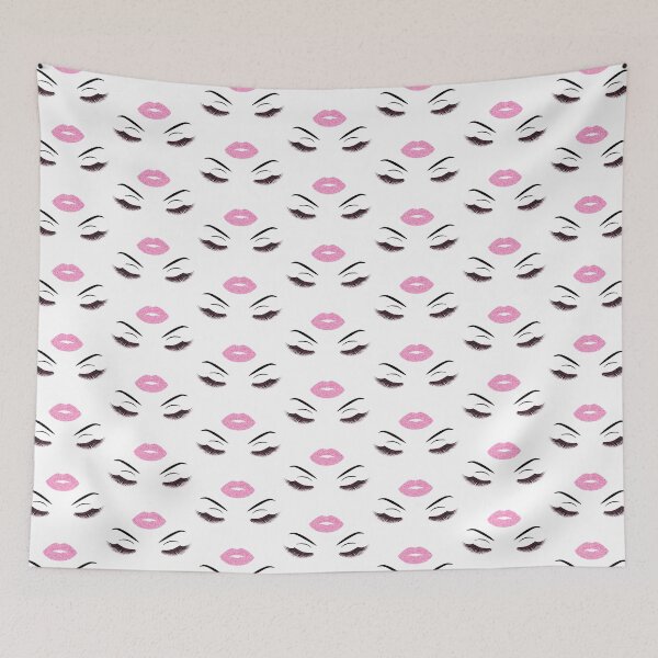Item preview, Lashes and lips with light pink glitter designed and sold by sashica.