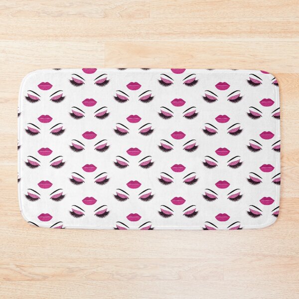 Item preview, Lashes and lips with pink glitter effect designed and sold by sashica.