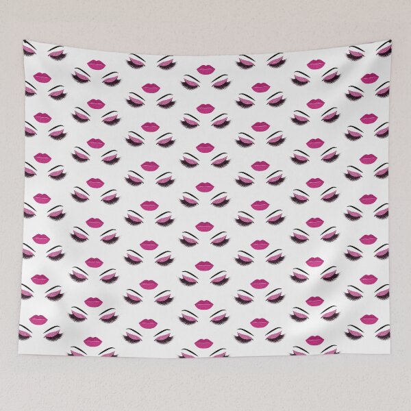 Item preview, Lashes and lips with pink glitter effect designed and sold by sashica.