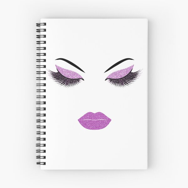 Item preview, Lashes and lips with purple glitter effect designed and sold by sashica.