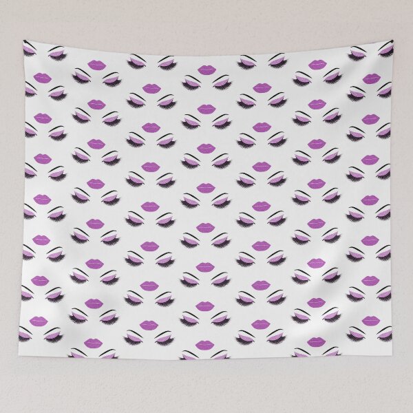Aperçu de l'œuvre Cils et lèvres effet pailleté violet créée et vendue par sashica.