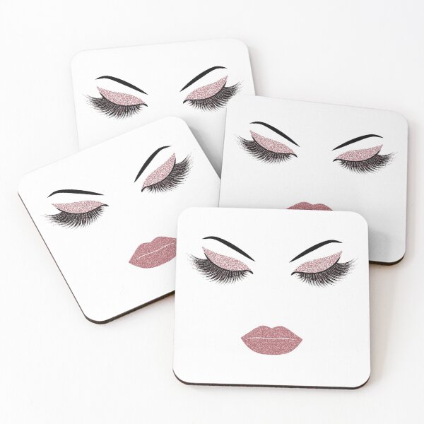 Item preview,  Lashes and lips with rose gold glitter effect designed and sold by sashica.