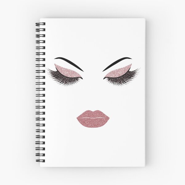 Item preview,  Lashes and lips with rose gold glitter effect designed and sold by sashica.