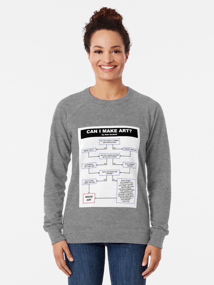 Alternate view of Can I Make Art? Flowchart Lightweight Sweatshirt