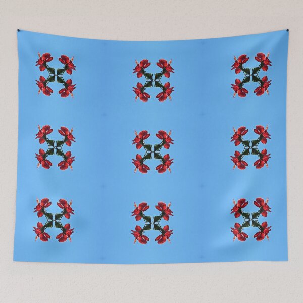 Item preview, Blue sky - red blooms designed and sold by BiodiversityRocks.
