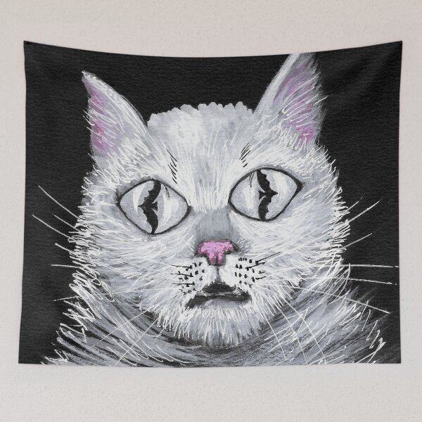 Item preview, Spooky Cat Looking at a Bat designed and sold by Andreea Dumez.