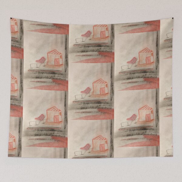 Item preview, Red bird house designed and sold by Tonyasartprints.