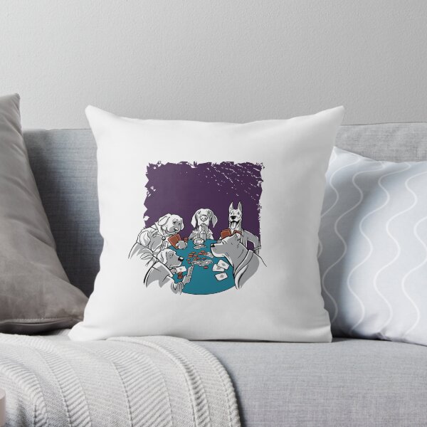 Poker Dogs Throw Pillow