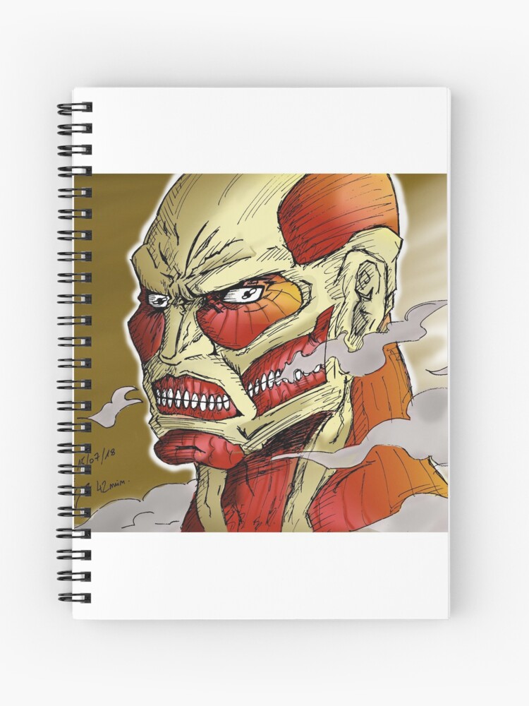 Shingeki No Kyojin Colossal Titan Spiral Notebook By Fullate Redbubble