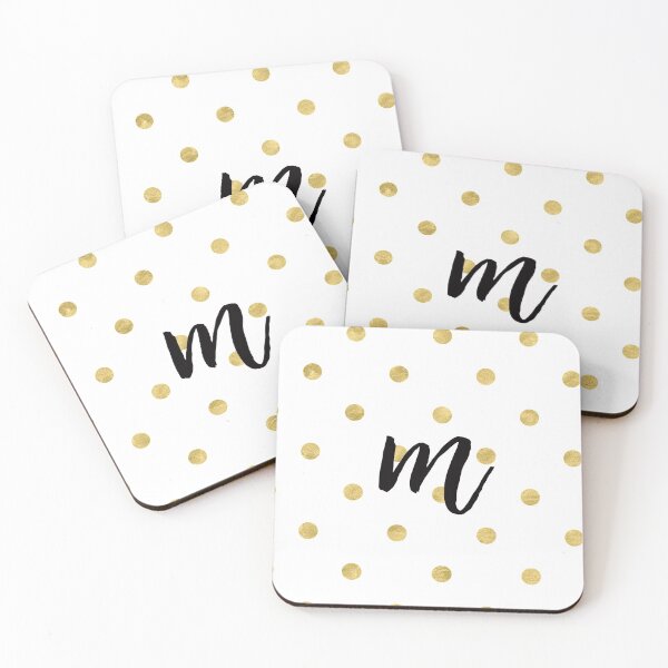Item preview, Gold Polka Dot Monogram M designed and sold by Art By A.