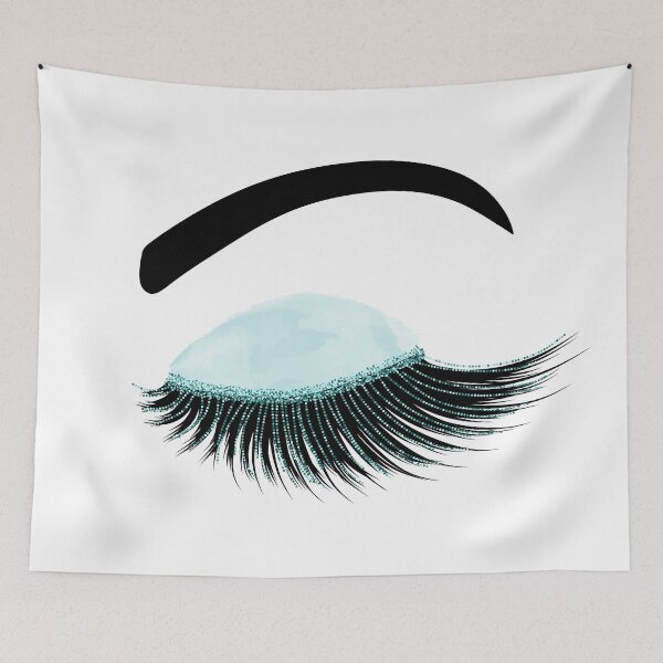 Item preview, Watercolor eyelash with blue glitter designed and sold by sashica.