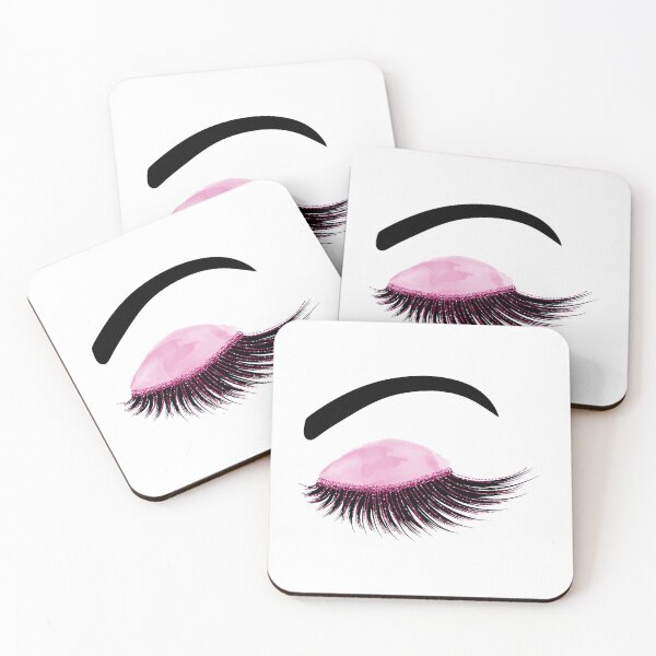 Item preview, Watercolor eyelash with pink glitter designed and sold by sashica.