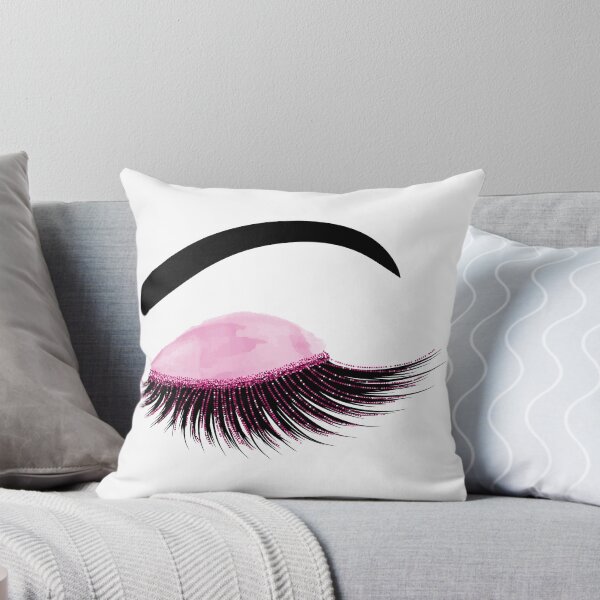 Item preview, Watercolor eyelash with pink glitter designed and sold by sashica.