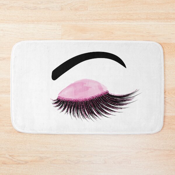 Item preview, Watercolor eyelash with pink glitter designed and sold by sashica.